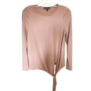 MELANIE LYNE Blush Color Long Sleeve Crew Neck Top Size Small